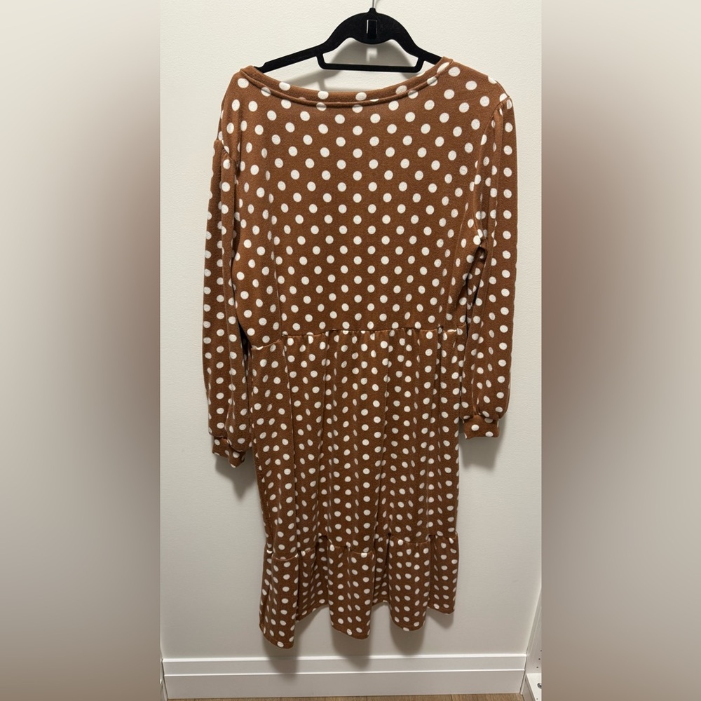 Jillian Harris & Joe Fresh Brown Polka Dot Midi Dress